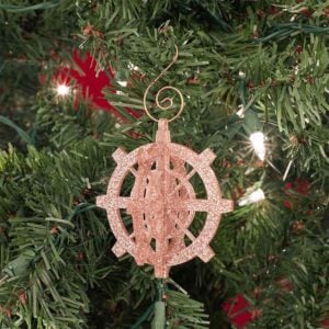 3-D Steampunk Glitter Gear Ornaments - Set of 6
