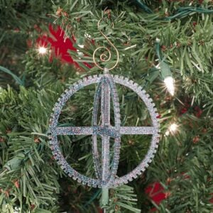 3-D Steampunk Glitter Gear Ornaments - Set of 6