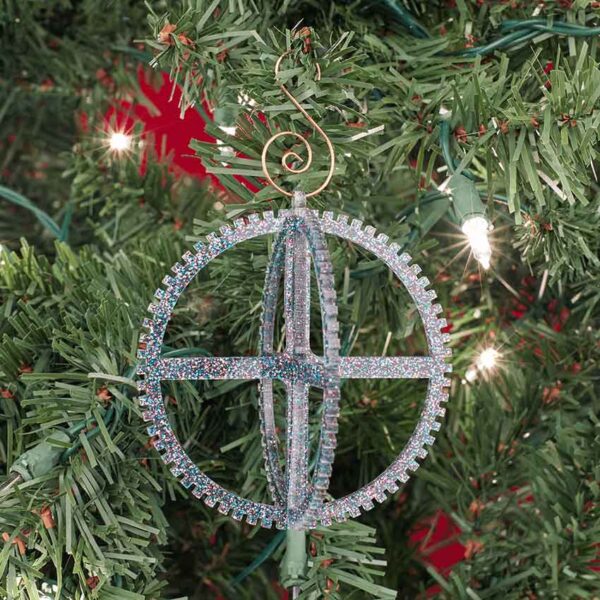 3-D Steampunk Glitter Gear Ornaments - Set of 6