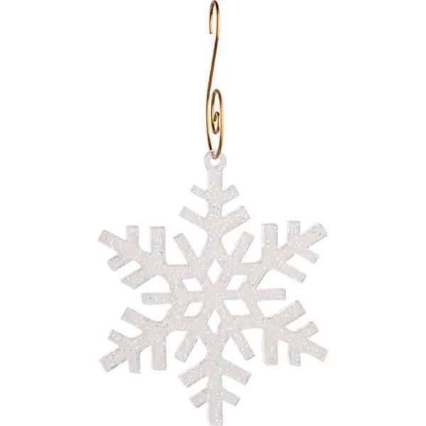 Small Glitter Acrylic Snowflake Ornaments - Set of 2