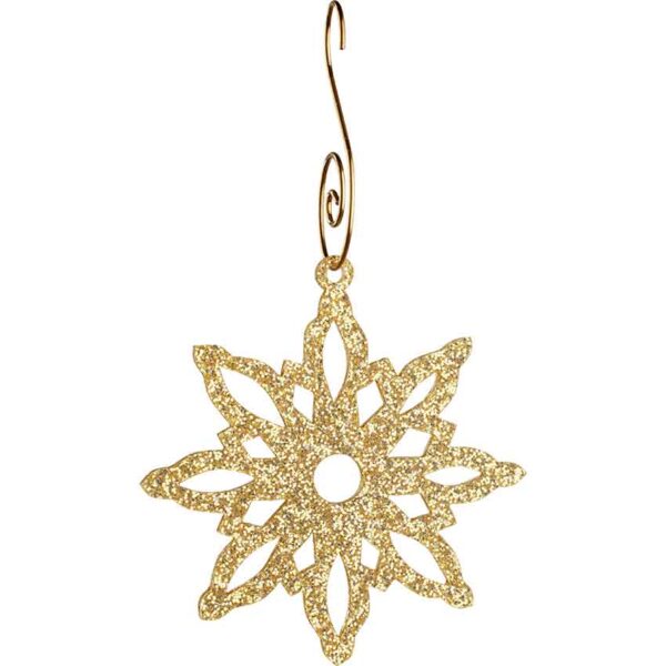 Small Glitter Acrylic Snowflake Ornaments - Set of 2
