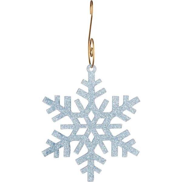 Small Glitter Acrylic Snowflake Ornaments - Set of 2