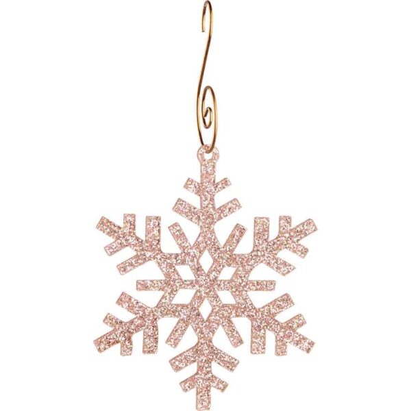 Small Glitter Acrylic Snowflake Ornaments - Set of 2