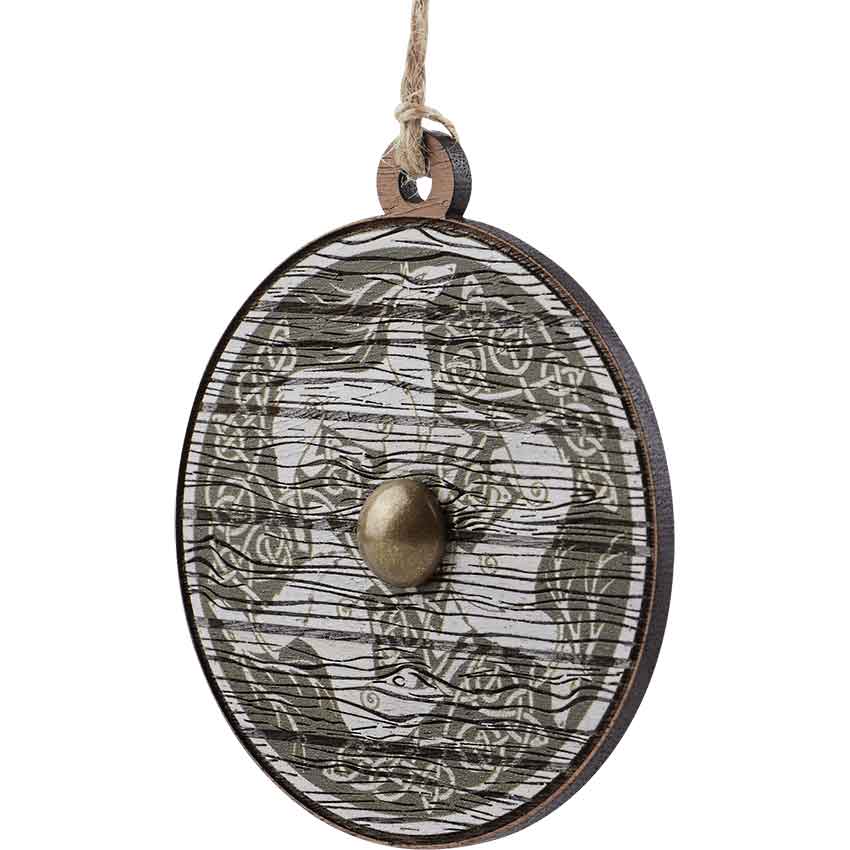 Green and White Celtic Deer Christmas Ornament