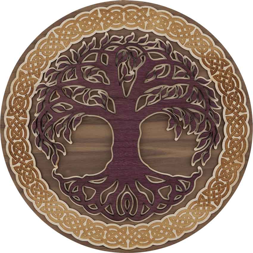 Layered Celtic Tree Wood Wall Art