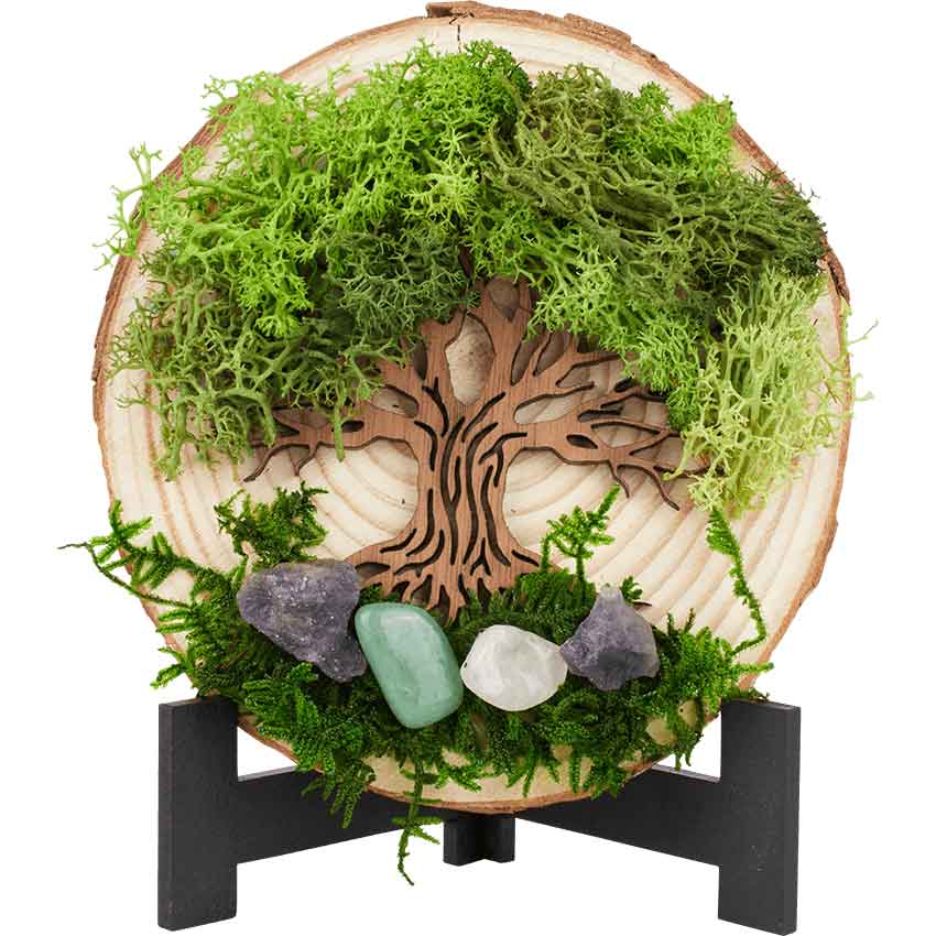 Moss Tree with Gemstones - Small