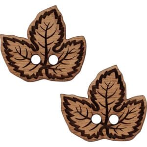 Woodland Leaf Wooden Buttons - Set of 2
