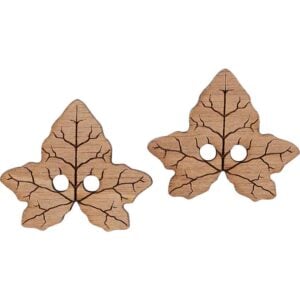 Ivy Leaf Wooden Buttons - Set of 2