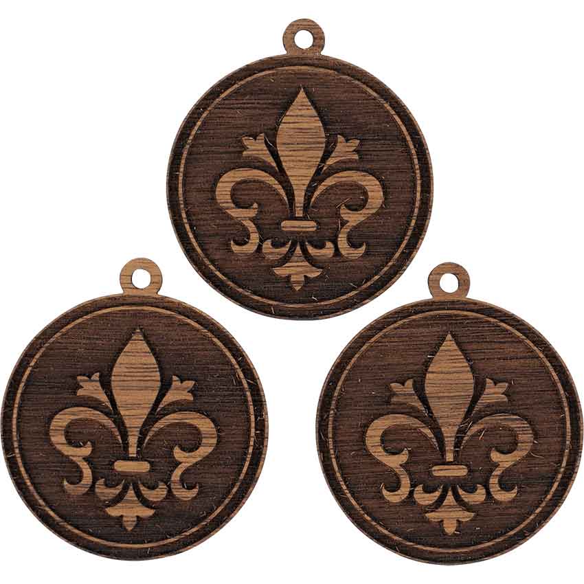 Fleur de Lis Mini Christmas Ornament - Set of 3
