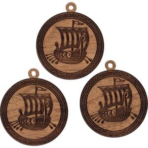 Sailing Viking Ship Mini Christmas Ornament - Set of 3