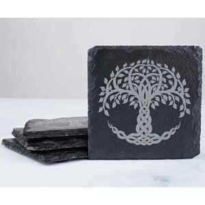Celtic Tree Slate Coasters - Set of 4