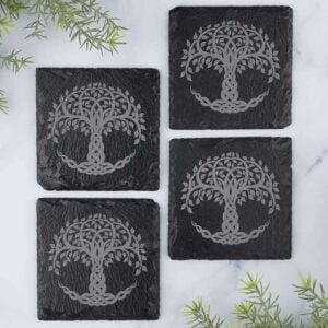 Celtic Tree Slate Coasters - Set of 4