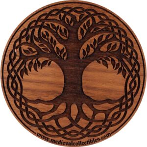 Celtic Tree of Life Walnut Coasters - Set of 4