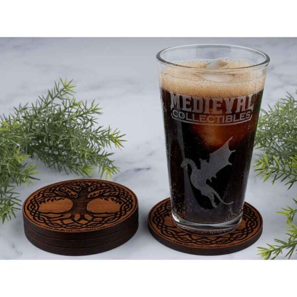 Celtic Tree of Life Walnut Coasters - Set of 4