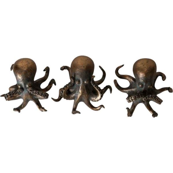 No Evil Octopus Statue Set