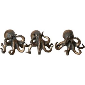 No Evil Octopus Statue Set