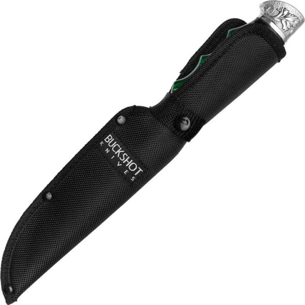 Green Marbled Hunting Knife with Sheath