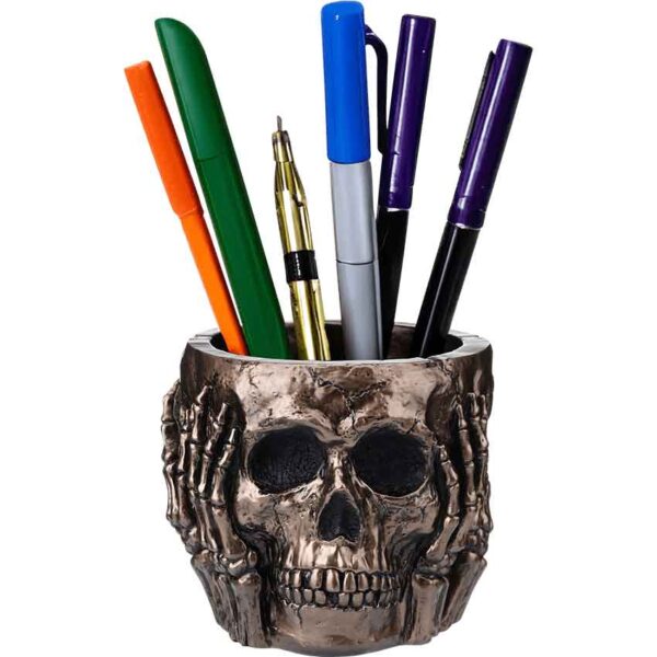 No Evil Skull Penholder