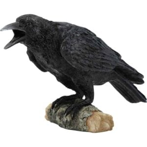 Crow on Small Log Statue