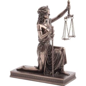 Bronze Kneeling Lady Justice Statue