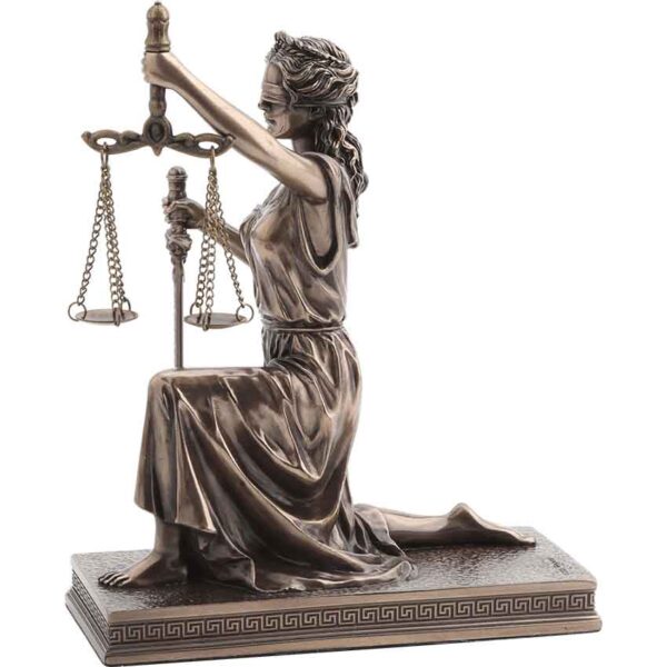 Bronze Kneeling Lady Justice Statue