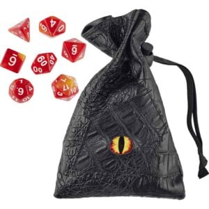 Red Dragon Gaming Dice Set with Pouch