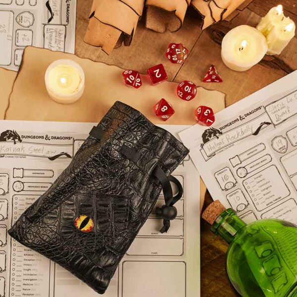 Red Dragon Gaming Dice Set with Pouch