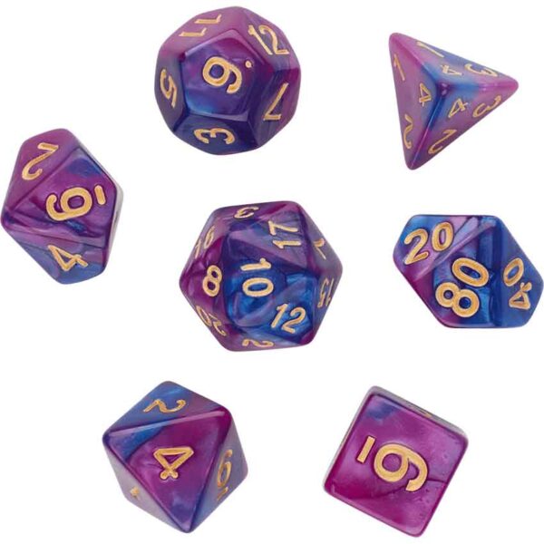 Purple Dragon Gaming Dice Set with Pouch