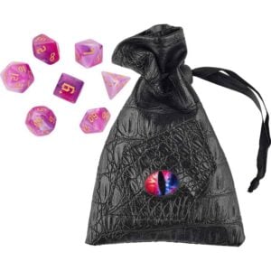 Pink Dragon Gaming Dice Set with Pouch