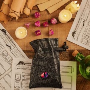 Pink Dragon Gaming Dice Set with Pouch