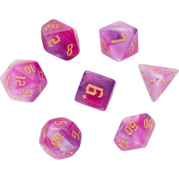 Pink Dragon Gaming Dice Set with Pouch