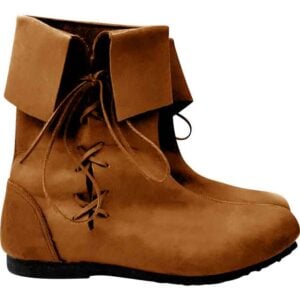 Nubuck Leather Medieval Boots - Brown