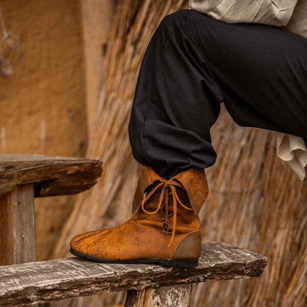 Nubuck Leather Medieval Boots - Brown
