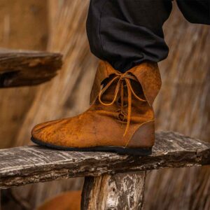Nubuck Leather Medieval Boots - Brown
