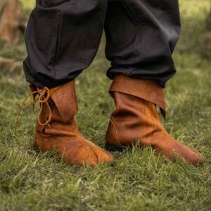 Nubuck Leather Medieval Boots - Brown