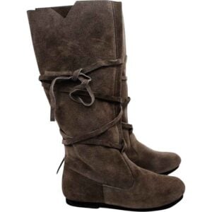 Medieval Suede Boots - Dark Brown