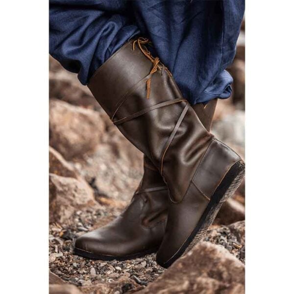 Ole Nubuck Leather Viking Boots - Brown