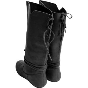 Ole Nubuck Leather Viking Boots - Black
