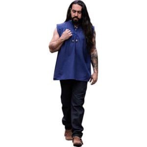 Louis Sleeveless Medieval Shirt - Blue