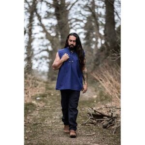 Louis Sleeveless Medieval Shirt - Blue
