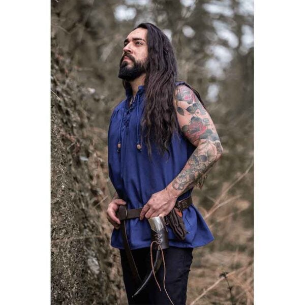 Louis Sleeveless Medieval Shirt - Blue