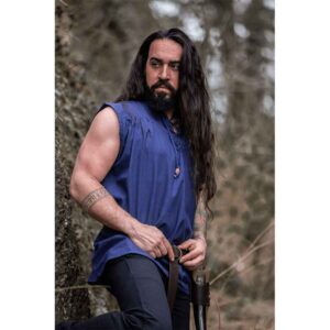 Louis Sleeveless Medieval Shirt - Blue
