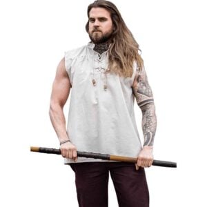 Louis Sleeveless Medieval Shirt - Natural