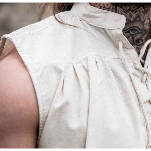 Louis Sleeveless Medieval Shirt - Natural
