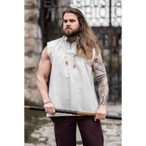 Louis Sleeveless Medieval Shirt - Natural