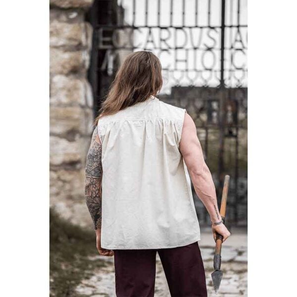 Louis Sleeveless Medieval Shirt - Natural
