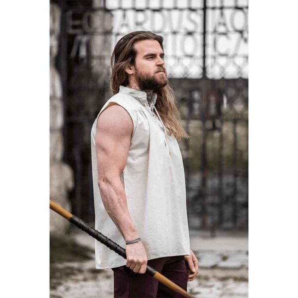 Louis Sleeveless Medieval Shirt - Natural