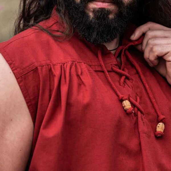 Louis Sleeveless Medieval Shirt - Red