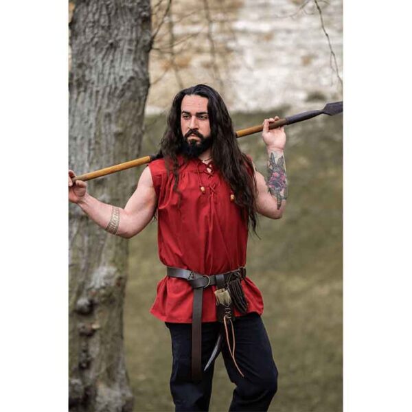 Louis Sleeveless Medieval Shirt - Red