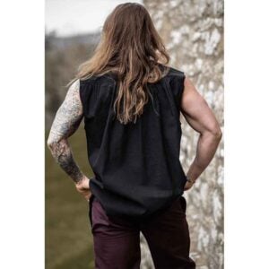 Louis Sleeveless Medieval Shirt - Black